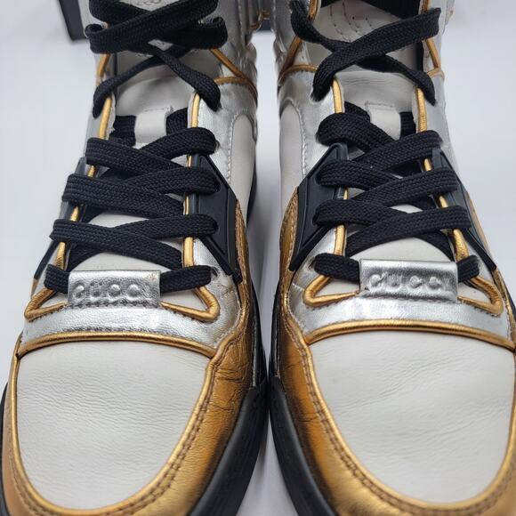 Gucci (388015) Interlocked GG Tri colored High Top Sneakers. Euro-35/U.S-5W 373 - Picture 10 of 13